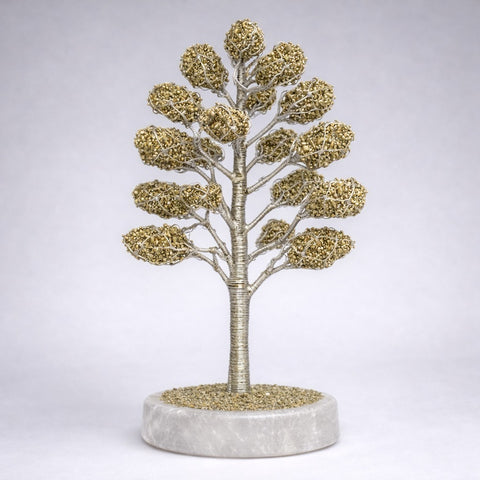 Pyrite Wealth Tree on Selenite Base - Vastu Miracles