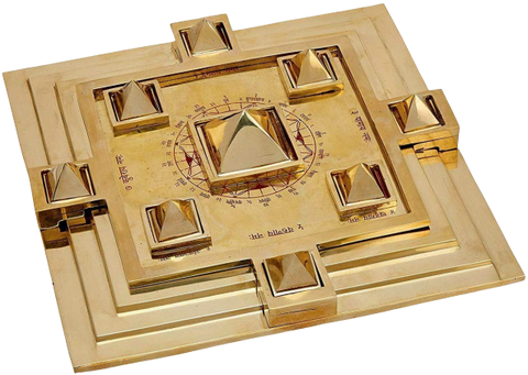 Brass Navgrah Pyramid Yantra Chowki - Vastu Miracles